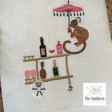 Load image into Gallery viewer, Tea/Guest Towel - Chinoiserie Monkey Bar Cart