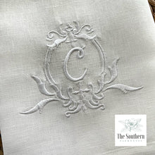 Load image into Gallery viewer, Tea/Guest Towel - Vintage Crest Monogram