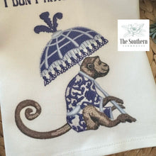 Load image into Gallery viewer, Cotton Twill PRINTED Tea Towel - The White Lotus Parker Posey Quote - Shades of Blue