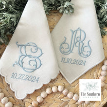 Load image into Gallery viewer, Linen Wedding Handkerchiefs