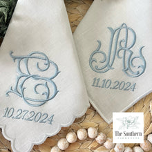 Load image into Gallery viewer, Linen Wedding Handkerchiefs