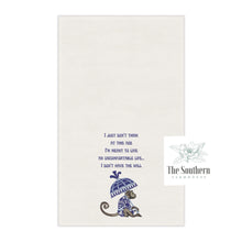 Load image into Gallery viewer, Cotton Twill PRINTED Tea Towel - The White Lotus Parker Posey Quote - Shades of Blue