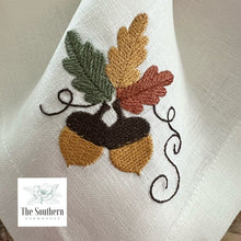 Load image into Gallery viewer, Fall Acorns Monogram - Luncheon, Dinner & Cocktail Napkins