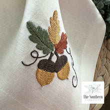 Load image into Gallery viewer, Fall Acorns Monogram - Luncheon, Dinner & Cocktail Napkins