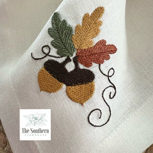 Load image into Gallery viewer, Fall Acorns Monogram - Luncheon, Dinner & Cocktail Napkins