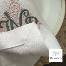Load image into Gallery viewer, Adorn Damask Three Letter Monogrammed Luncheon, Dinner & Cocktail Napkins