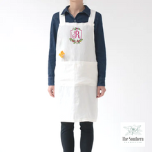 Load image into Gallery viewer, Linen Apron - Greenville Crest Monogram