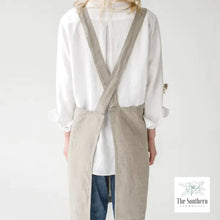 Load image into Gallery viewer, Linen Apron - Seashore Monogram