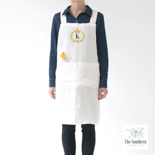 Load image into Gallery viewer, Linen Apron - Queen Bee Monogram