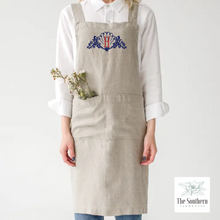 Load image into Gallery viewer, Linen Apron - Seashore Monogram