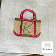 Load image into Gallery viewer, Set of 4 Embroidered Cocktail Napkins - Boating Tote Bag Monogram