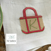 Load image into Gallery viewer, Set of 4 Embroidered Cocktail Napkins - Boating Tote Bag Monogram