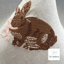 Load image into Gallery viewer, Bunny Rabbit Embroidered Luncheon, Dinner & Cocktail Napkins
