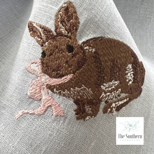 Load image into Gallery viewer, Bunny Rabbit Embroidered Luncheon, Dinner & Cocktail Napkins