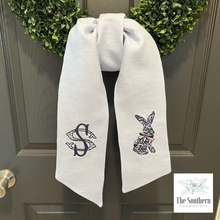 Load image into Gallery viewer, Linen Wreath/Basket Sash - Chinoiserie Rabbit