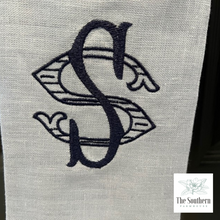 Load image into Gallery viewer, Linen Wreath/Basket Sash - Chinoiserie Rabbit