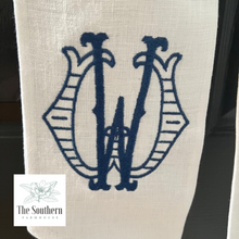 Load image into Gallery viewer, Linen Wreath/Basket Sash - Chinoiserie Lemon Tree