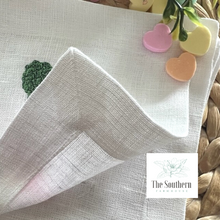 Load image into Gallery viewer, Set of 4 Embroidered Cocktail Napkins - Pink Chinoiserie Heart Topiary