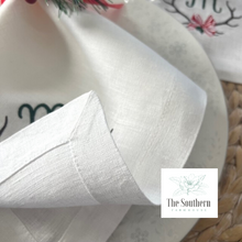 Load image into Gallery viewer, Christmas Antler Monogrammed Luncheon, Dinner & Cocktail Napkins