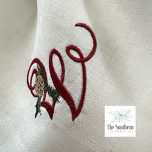 Load image into Gallery viewer, Christmas Pines Monogrammed Luncheon, Dinner & Cocktail Napkins