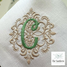Load image into Gallery viewer, Elegant Damask Monogrammed Luncheon, Dinner & Cocktail Napkins