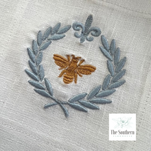 Load image into Gallery viewer, Set of 4 Embroidered Cocktail Napkins - French Bee