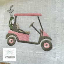 Load image into Gallery viewer, Set of 4 Embroidered Cocktail Napkins - Golf Cart