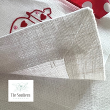 Load image into Gallery viewer, Set of 4 Embroidered Cocktail Napkins - Heart Ginger Jar