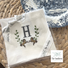 Load image into Gallery viewer, Set of 4 Embroidered Cocktail Napkins - Horse Frame Monogram