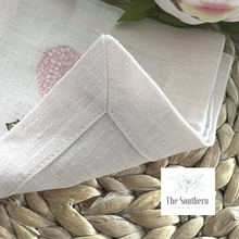 Load image into Gallery viewer, Set of 4 Embroidered Cocktail Napkins - Heart Hydrangea