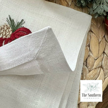 Load image into Gallery viewer, Set of 4 Embroidered Christmas Cocktail Napkins - Christmas Jingle Bell