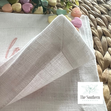 Load image into Gallery viewer, Set of 4 Embroidered Cocktail Napkins - Love Arrows