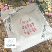 Load image into Gallery viewer, Set of 4 Embroidered Cocktail Napkins - Love Arrows