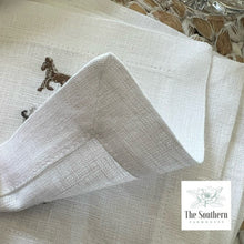 Load image into Gallery viewer, Set of 4 Embroidered Cocktail Napkins - Mint Julep Monogram