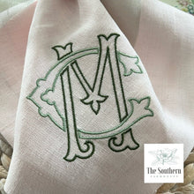 Load image into Gallery viewer, Two Letter Intertwined Open Monogram Chic Luncheon, Dinner & Cocktail Napkins