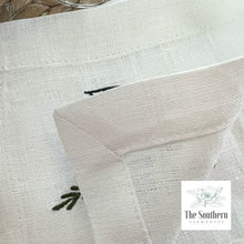 Load image into Gallery viewer, Set of 4 Embroidered Cocktail Napkins - Oyster Shells Monogram