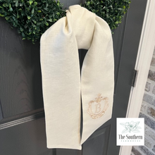 Load image into Gallery viewer, Linen Wreath/Basket Sash - Royal Crest Monogram