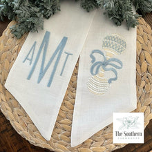 Load image into Gallery viewer, Linen Wreath/Basket Sash - Baby Boy Vintage Rattle