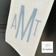 Load image into Gallery viewer, Linen Wreath/Basket Sash - Baby Boy Vintage Rattle