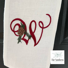 Load image into Gallery viewer, Linen Wreath/Basket Sash - Christmas Cardinal