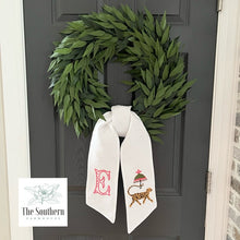 Load image into Gallery viewer, Linen Wreath/Basket Sash - Chinoiserie Cheetah