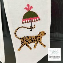 Load image into Gallery viewer, Linen Wreath/Basket Sash - Chinoiserie Cheetah