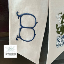 Load image into Gallery viewer, Linen Wreath/Basket Sash - Chinoiserie Lily of the Valley