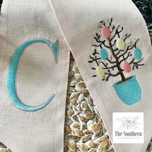 Load image into Gallery viewer, Linen Wreath/Basket Sash - Easter Egg Tree