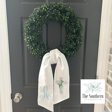 Load image into Gallery viewer, Linen Wreath/Basket Sash - Easter Lily Cross