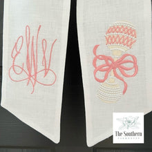 Load image into Gallery viewer, Linen Wreath/Basket Sash - Baby Girl Vintage Rattle