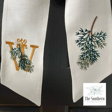 Load image into Gallery viewer, Linen Wreath/Basket Sash - Juniper Berry Branch