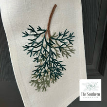 Load image into Gallery viewer, Linen Wreath/Basket Sash - Juniper Berry Branch
