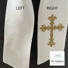 Load image into Gallery viewer, Linen Wreath/Basket Sash - Elegant Cross