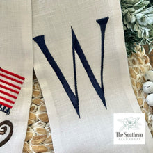 Load image into Gallery viewer, Linen Wreath/Basket Sash - Patriotic Chinoiserie Monkey